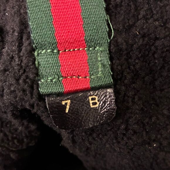 Gucci GG Monogram Web Black Suede Knee High Boots Size 7 Wedge Heel 14" Shaft - Picture 10 of 11